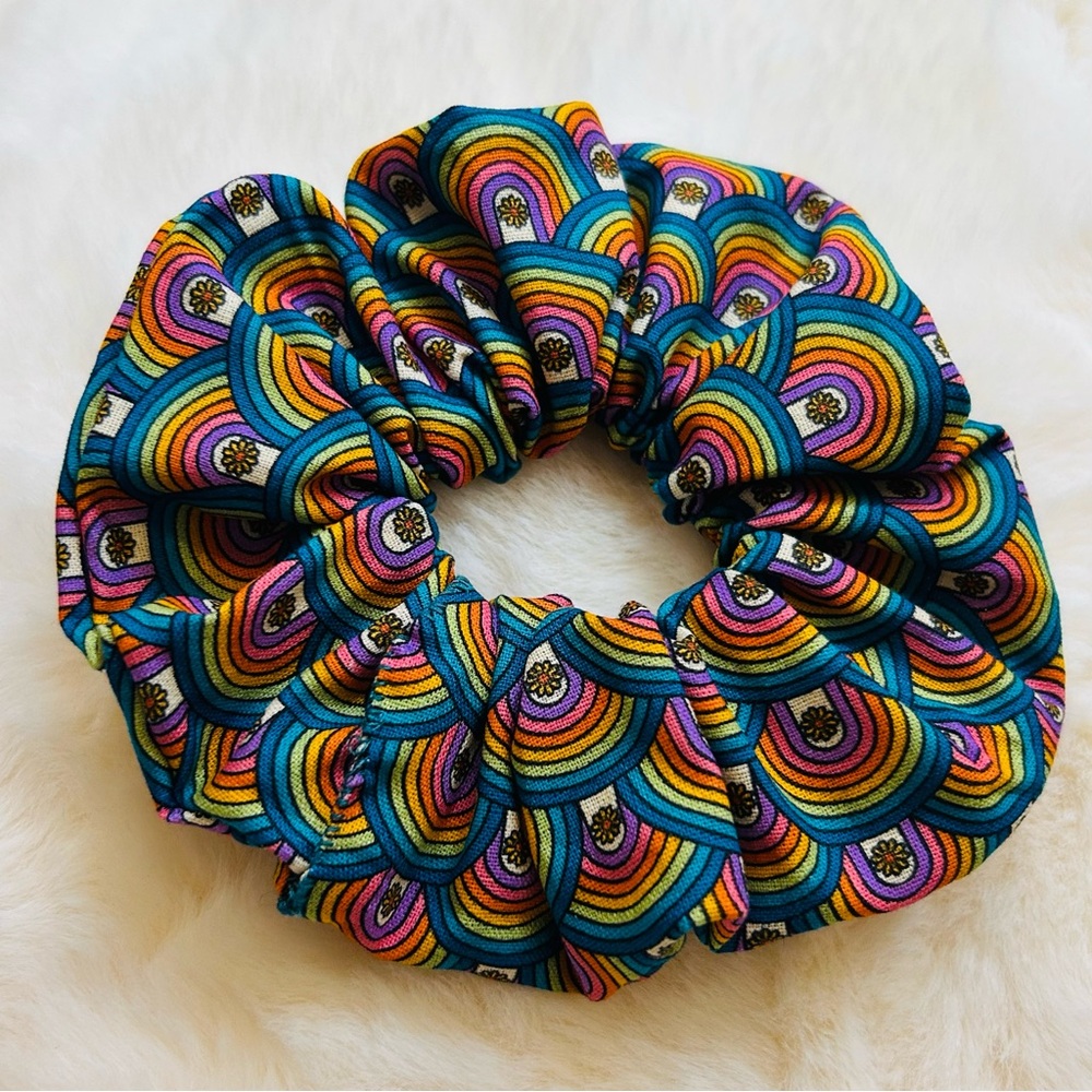 FREE Handmade Scrunchie Boho Chic  Colorful Rainbow